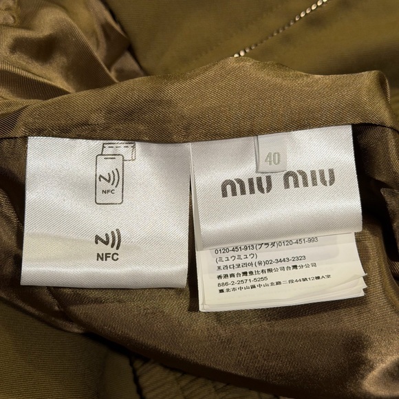 Miu Miu Gabardine Epaulette Military Blouson Bomber Jacket - Picture 11 of 16